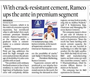 RAMCO Cements featured in Business Line